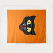 Tenture Chat noir d'Halloween (Devant (Horizontal))