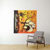 Tenture Chat noir d'Halloween (En situation (horizontale))