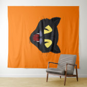 Tenture Chat noir Halloween (En situation (horizontale))