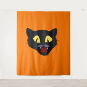 Tenture Chat noir Halloween (Devant)