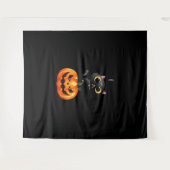 Tenture Chat noir Halloween Design - Art Citrouille Éffray (Devant (Horizontal))