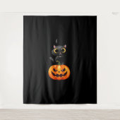 Tenture Chat noir Halloween Design - Art Citrouille Éffray (Devant)