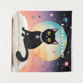 Tenture Chat Noir - Installons-Nous Confortablement (Devant (Horizontal))