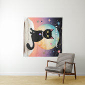Tenture Chat Noir - Installons-Nous Confortablement (En situation (horizontale))
