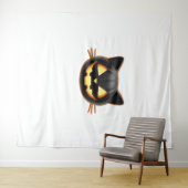 Tenture Chat noir Jack o'Lantern Emoji T-shirt classique (En situation (horizontale))