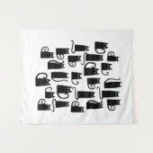 Tenture Chat noir mignon (Devant (Horizontal))