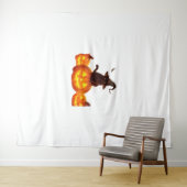 Tenture Chat noir mignon avec sorcière Casquette, chauves- (En situation (horizontale))