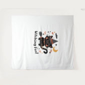 Tenture Chat noir sorcier amusant avec chambre - Jolie Hal (Devant (Horizontal))