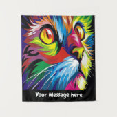 Tenture Chat pop art rétro ajouter la décoration murale (Devant)