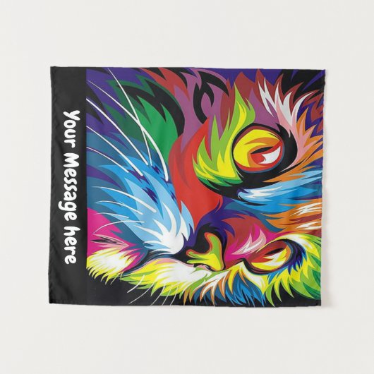 Tenture Chat pop art rétro ajouter la décoration murale (Devant (Horizontal))