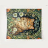 Tenture Chat rouge dans le jardin Art nouveau (Devant (Horizontal))