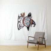 Tenture Chat sorcière cool - Cute Halloween Kitty avec coe (En situation (horizontale))