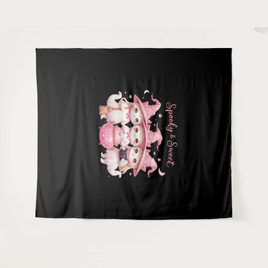 Tenture Chat sorcière éffrayante et sucrée Chat surdimensi (Devant (Horizontal))