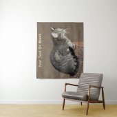 Tenture Chat Tabby Gris Fumé (En situation)