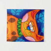 Tenture Chat Tabby Orange Souriant (Devant (Horizontal))