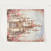 Tenture Château féerique floral rose (Devant (Horizontal))