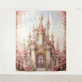 Tenture Château féerique floral rose (Devant)