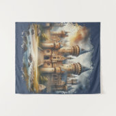 Tenture Château médiéval au coucher du soleil avec ciel at (Devant (Horizontal))