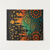 Tenture Château Silhouette Nuit Mystique (Devant (Horizontal))