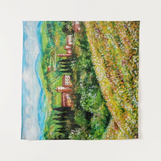 TENTURE CHÂTEAUX EN CHIANTI PAYSAGE, CHAMPS DE FLEURS JAUN (Devant)