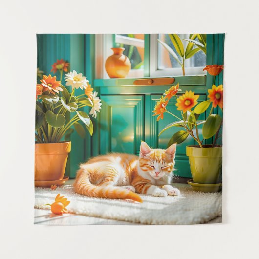 Tenture Chaton dormant (Devant)