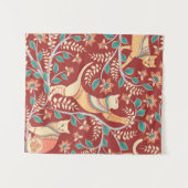 Tenture Chats avec ornements, branches avec fleurs et feui (Devant (Horizontal))