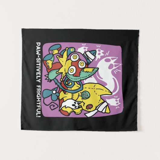 Tenture Chats déplaisants Halloween Art : Paw-sitly Fright (Devant (Horizontal))