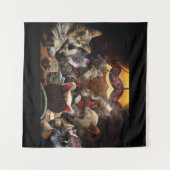 Tenture Chats jouant au poker (Devant (Horizontal))