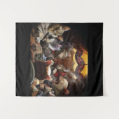 Tenture Chats jouant au poker (Devant (Horizontal))