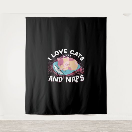 Tenture Chats marrants avec Citation Chat-Lover (Devant)