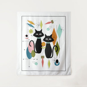 Tenture Chats mignons Moderne du milieu du siècle