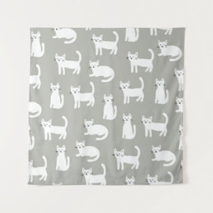 Tenture Chats mignons sans couture motif, design ludique.