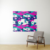 Tenture Chats modernes du milieu du siècle sur un Arrière  (En situation (horizontale))