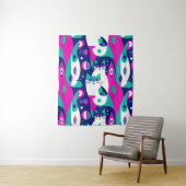 Tenture Chats modernes du milieu du siècle sur un Arrière  (En situation)