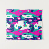 Tenture Chats modernes du milieu du siècle sur un Arrière  (Devant (Horizontal))