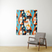 Tenture Chats modernes du milieu du siècle sur un Arrière (En situation)