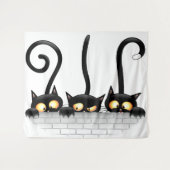 Tenture Chats Naughty, Playful et drôle de personnages (Devant (Horizontal))