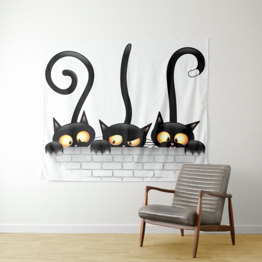 Tenture Chats Naughty, Playful et drôle de personnages (En situation (horizontale))