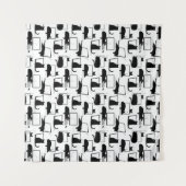 Tenture Chats noirs assis sur des ordinateurs portables Mo (Devant (Horizontal))