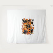 Tenture Chats noirs mignons en Citrouille Halloween Night  (Devant (Horizontal))