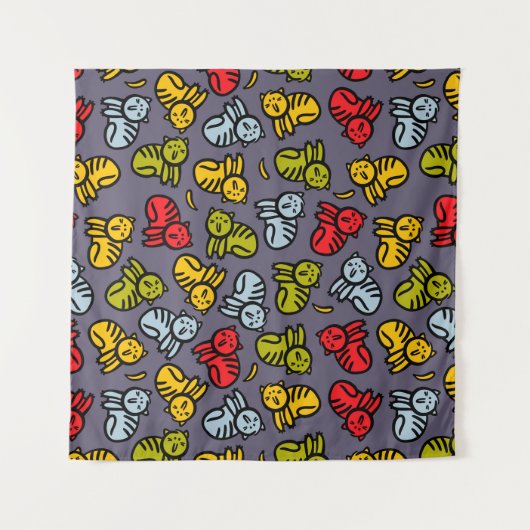 Tenture Chats plus bananes (Devant (Horizontal))