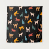 Tenture Chats sur le noir (Devant)