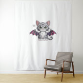 Tenture chatte brodée T-shirt classique (En situation)