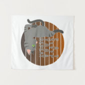 Tenture Chatte drôle faisant du yoga. (Devant (Horizontal))