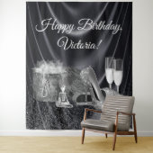 Tenture Chaussure en argent noir Fête d'anniversaire (En situation)