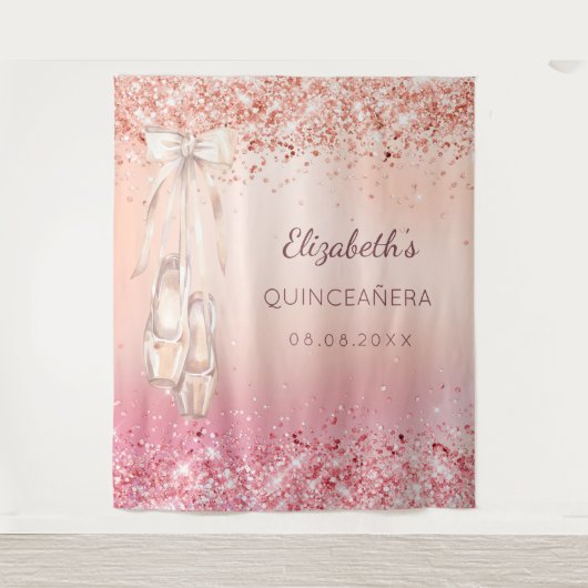 Tenture Chaussures de ballerine à paillettes rose et or ro (Devant)