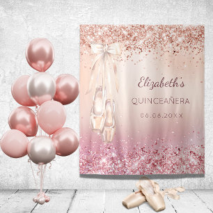 Tenture Chaussures de ballerine à paillettes roses or rose