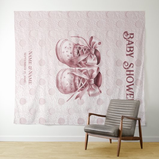 Tenture Chaussures pour bébé rose fond (En situation (horizontale))