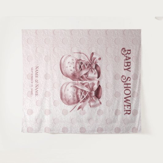 Tenture Chaussures pour bébé rose fond (Devant (Horizontal))