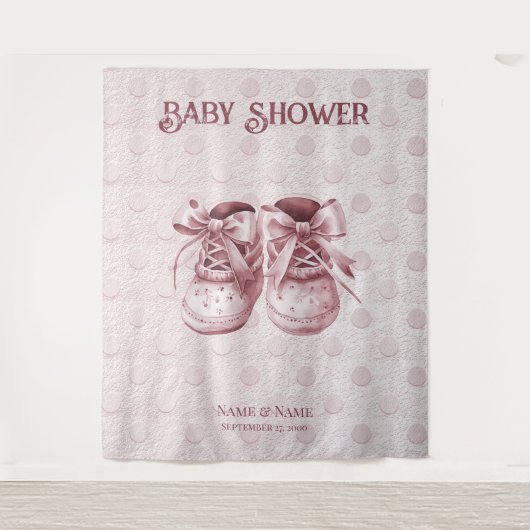 Tenture Chaussures pour bébé rose fond (Devant)